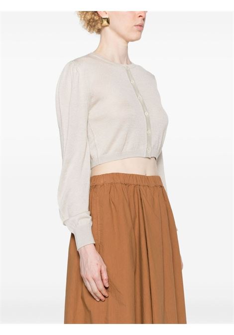 Cardigan cropped beige chiaro in misto cashmere-seta WILD CASHMERE | 241S-TAYLOR060